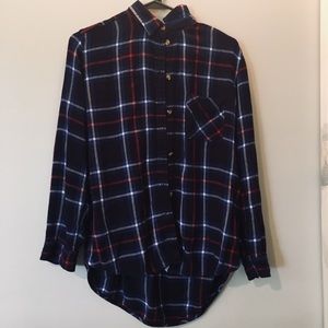 Boyfriend fit red and blue flannel top